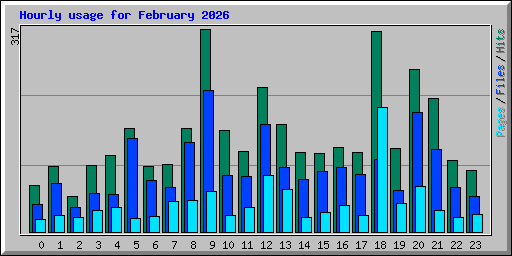 Hourly usage for February 2026